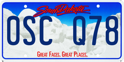 SD license plate 0SCQ78
