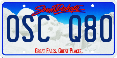 SD license plate 0SCQ80