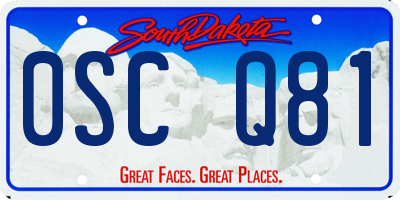 SD license plate 0SCQ81