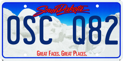 SD license plate 0SCQ82