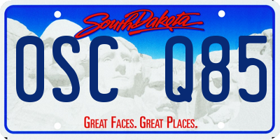 SD license plate 0SCQ85