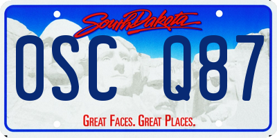 SD license plate 0SCQ87