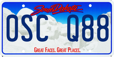 SD license plate 0SCQ88