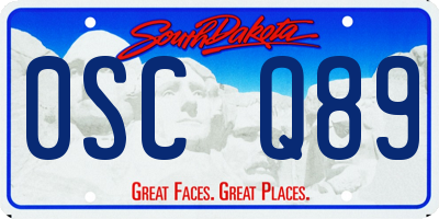 SD license plate 0SCQ89