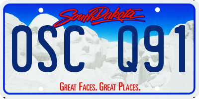 SD license plate 0SCQ91