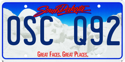 SD license plate 0SCQ92