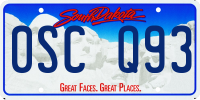 SD license plate 0SCQ93