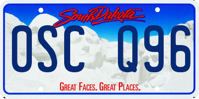 SD license plate 0SCQ96