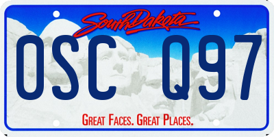 SD license plate 0SCQ97