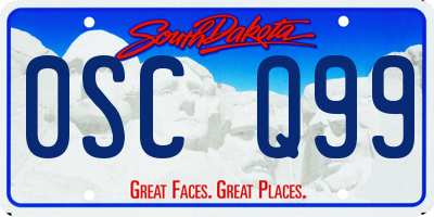 SD license plate 0SCQ99