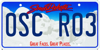 SD license plate 0SCR03