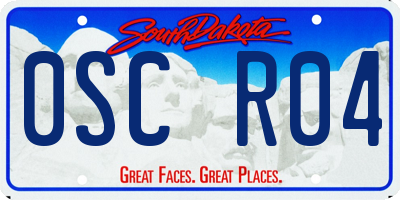 SD license plate 0SCR04