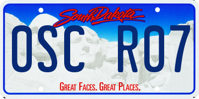 SD license plate 0SCR07