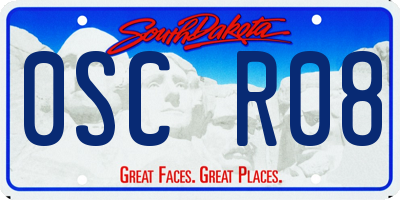SD license plate 0SCR08