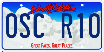 SD license plate 0SCR10