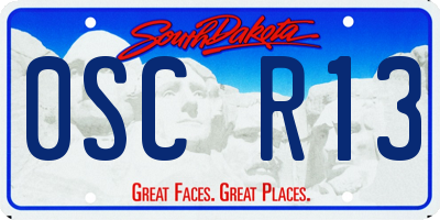 SD license plate 0SCR13