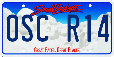 SD license plate 0SCR14