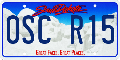 SD license plate 0SCR15