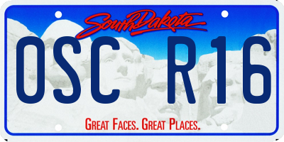 SD license plate 0SCR16