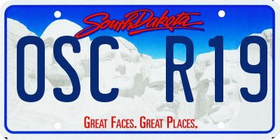 SD license plate 0SCR19