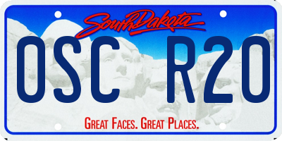 SD license plate 0SCR20