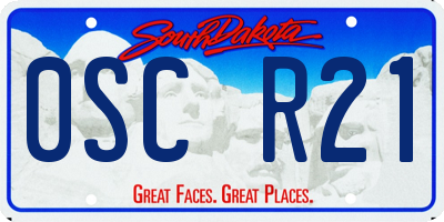 SD license plate 0SCR21
