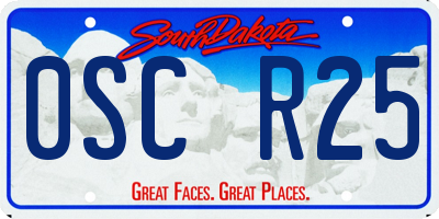 SD license plate 0SCR25