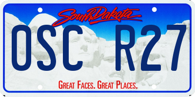 SD license plate 0SCR27