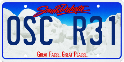 SD license plate 0SCR31