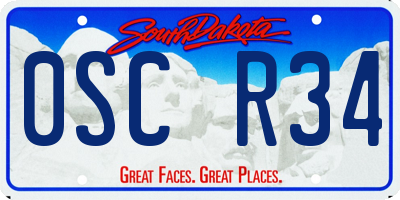 SD license plate 0SCR34