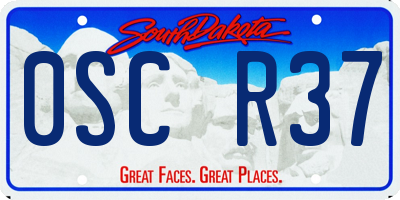 SD license plate 0SCR37
