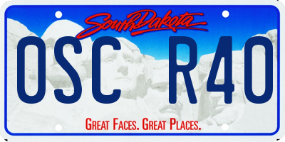 SD license plate 0SCR40