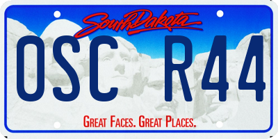 SD license plate 0SCR44