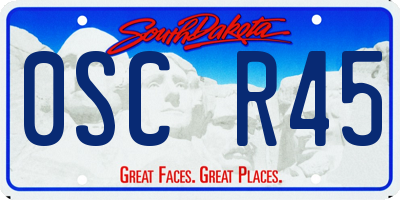 SD license plate 0SCR45
