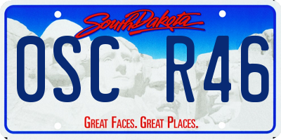 SD license plate 0SCR46