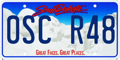 SD license plate 0SCR48