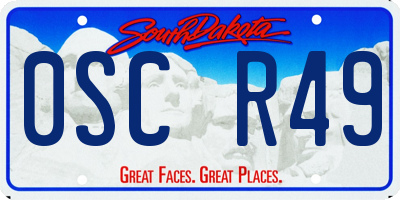 SD license plate 0SCR49
