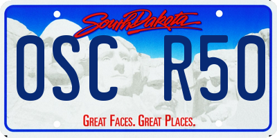 SD license plate 0SCR50