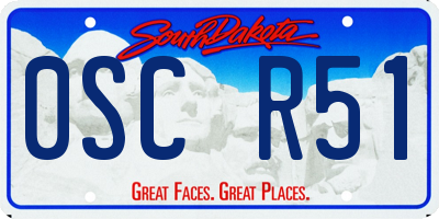 SD license plate 0SCR51