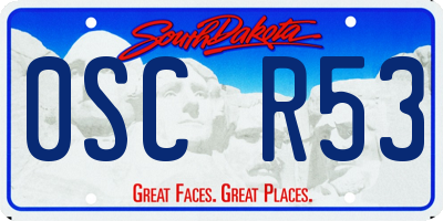 SD license plate 0SCR53