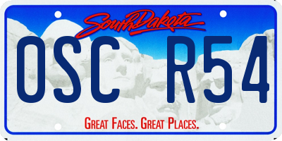 SD license plate 0SCR54
