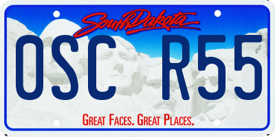SD license plate 0SCR55
