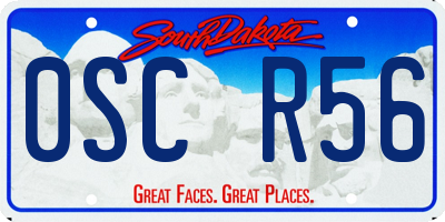 SD license plate 0SCR56
