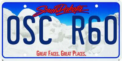 SD license plate 0SCR60