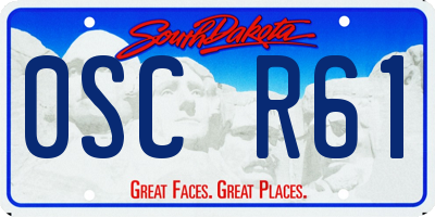 SD license plate 0SCR61