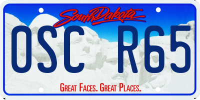 SD license plate 0SCR65