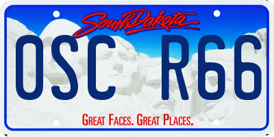 SD license plate 0SCR66