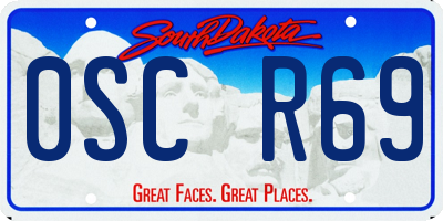 SD license plate 0SCR69