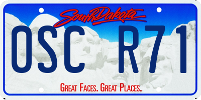 SD license plate 0SCR71