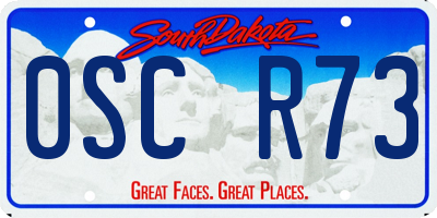 SD license plate 0SCR73